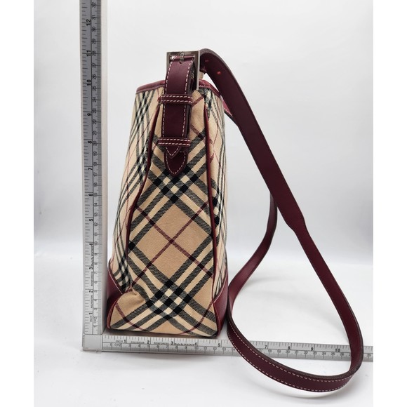 Burberry Red Crossbody Bag with Classic Check Pattern - Picture 3 of 15